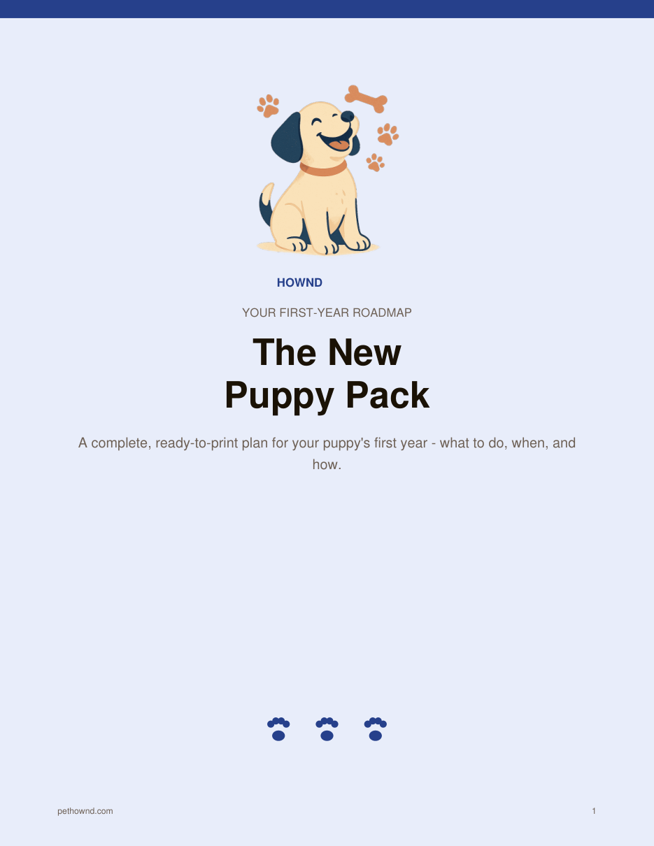 The New Puppy Pack — sample page 1